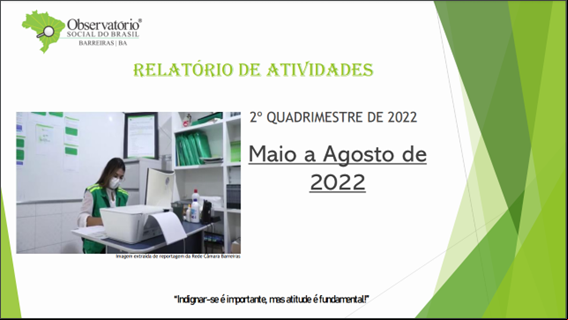 2º RELATÓRIO QUADRIMESTRAL DE 2022